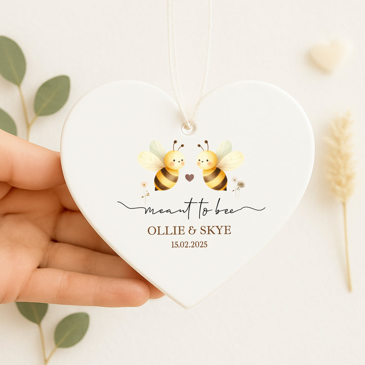 Personalised Meant To Bee Wedding Gift Ornament