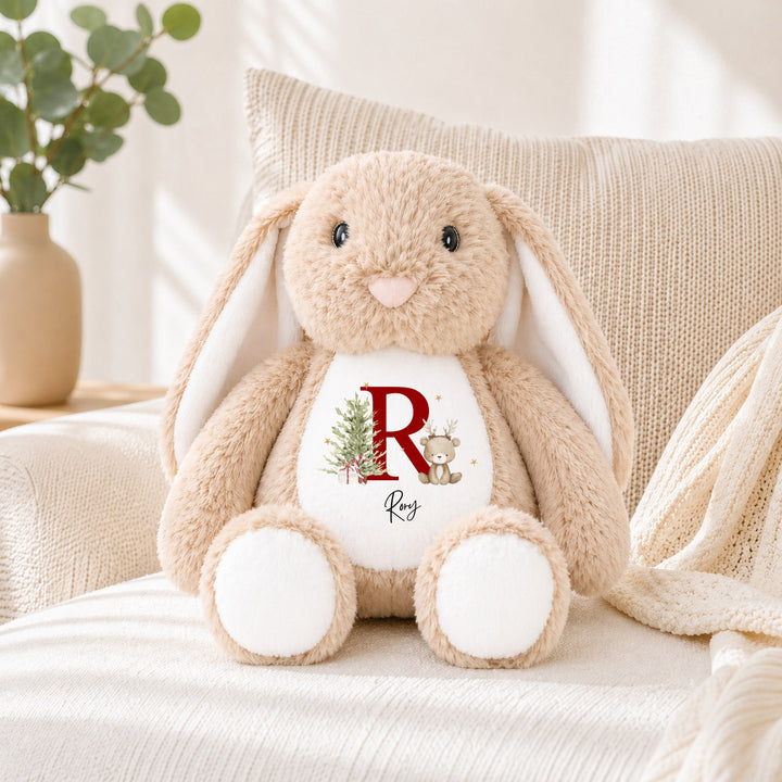 Personalised Bear Reindeer Initial My First Christmas Soft Toy