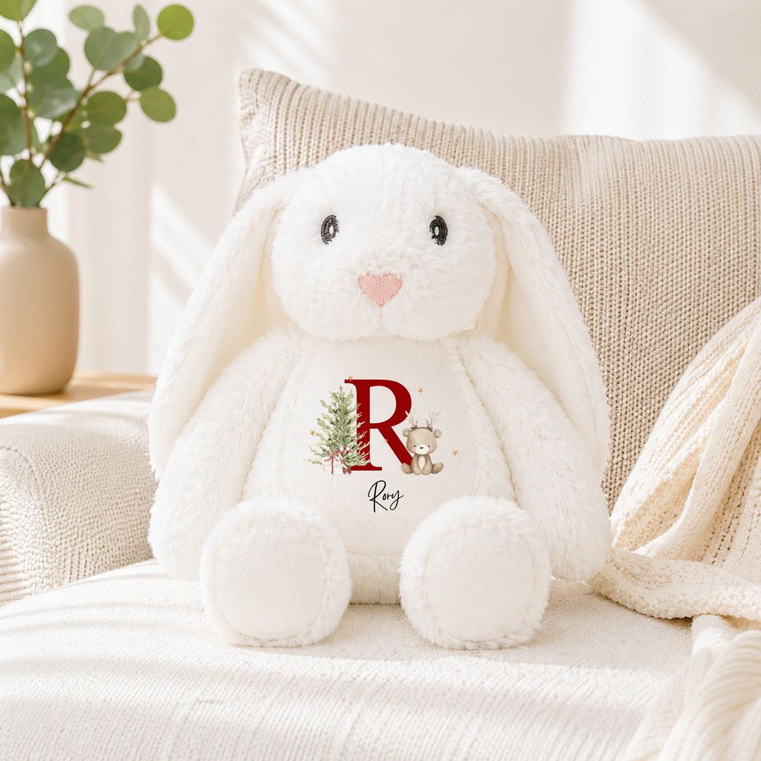 Personalised Bear Reindeer Initial My First Christmas Soft Toy