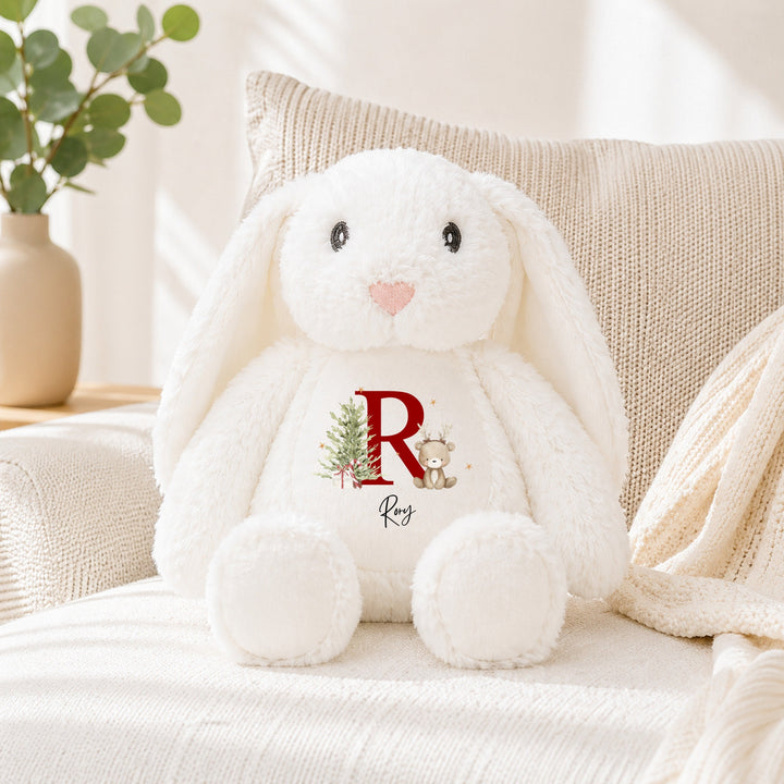 Personalised Bear Reindeer Initial My First Christmas Soft Toy