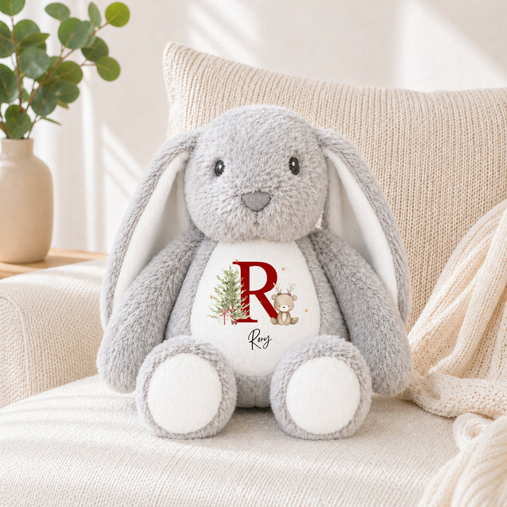 Personalised Bear Reindeer Initial My First Christmas Soft Toy