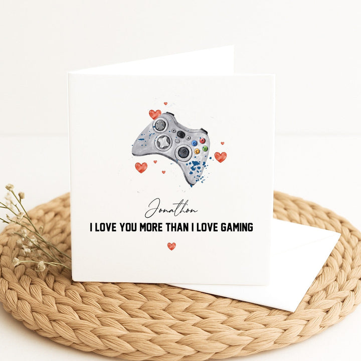 Personalised I Love You More Than Gaming Anniversary Card