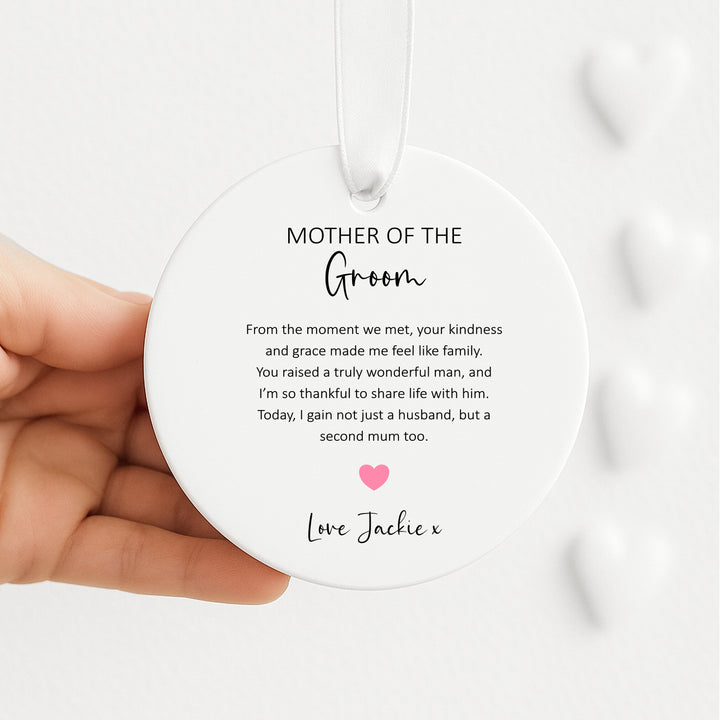 Personalised Mother Of Groom Wedding Day Keepsake Ornament