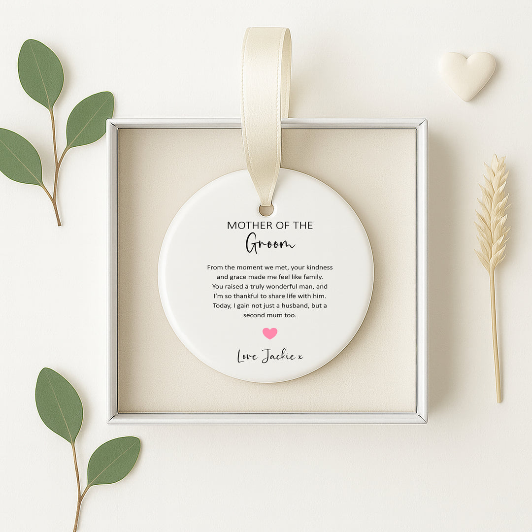 Personalised Mother Of Groom Wedding Day Keepsake Ornament