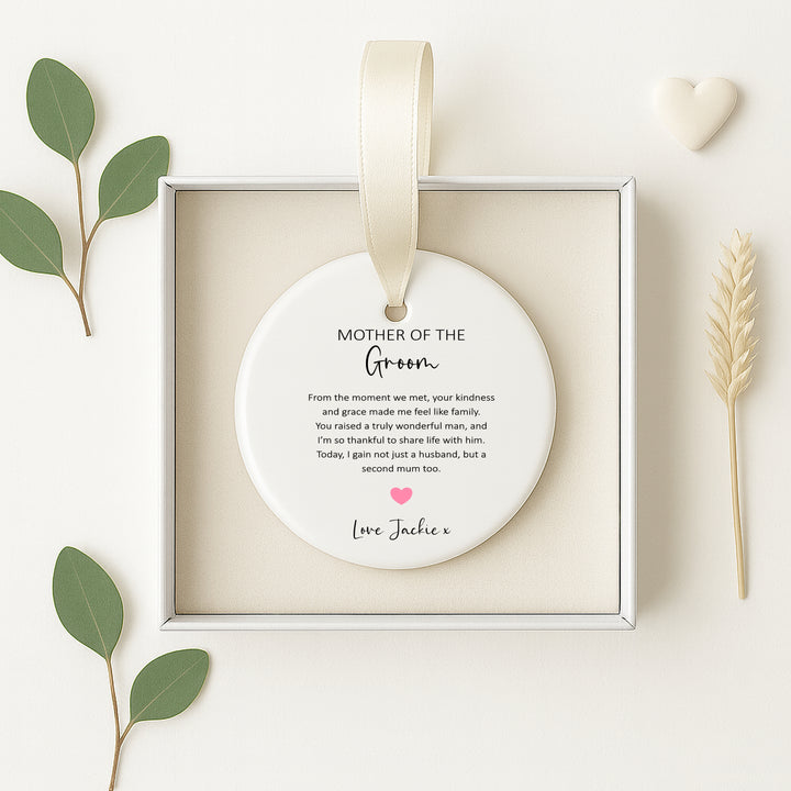 Personalised Mother Of Groom Wedding Day Keepsake Ornament
