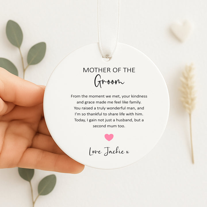 Personalised Mother Of Groom Wedding Day Keepsake Ornament