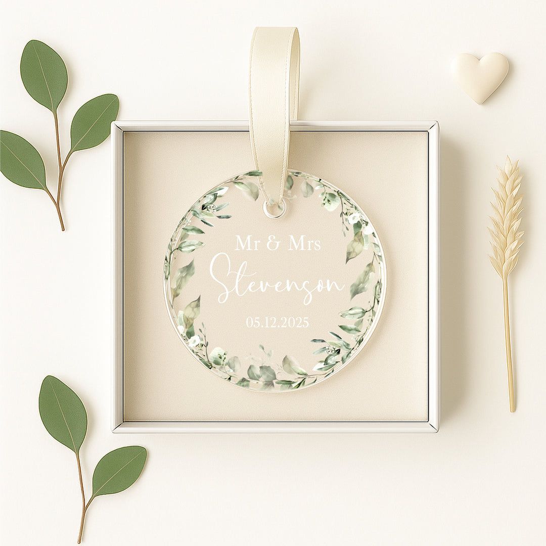 Personalised Floral Wedding Keepsake Ornament