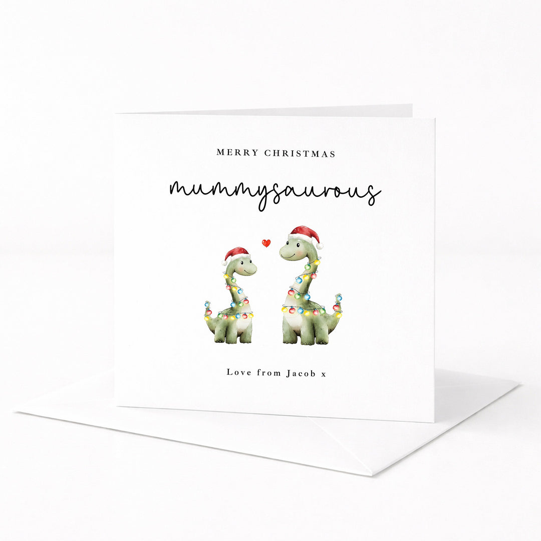 Personalised Mummysaurus Merry Christmas Card