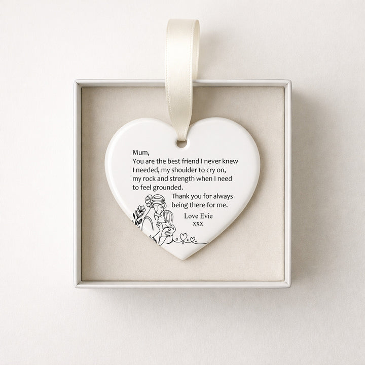 Personalised Mum Best Friend Ceramic Ornament