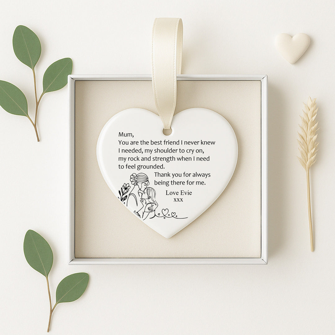 Personalised Mum Best Friend Ceramic Ornament