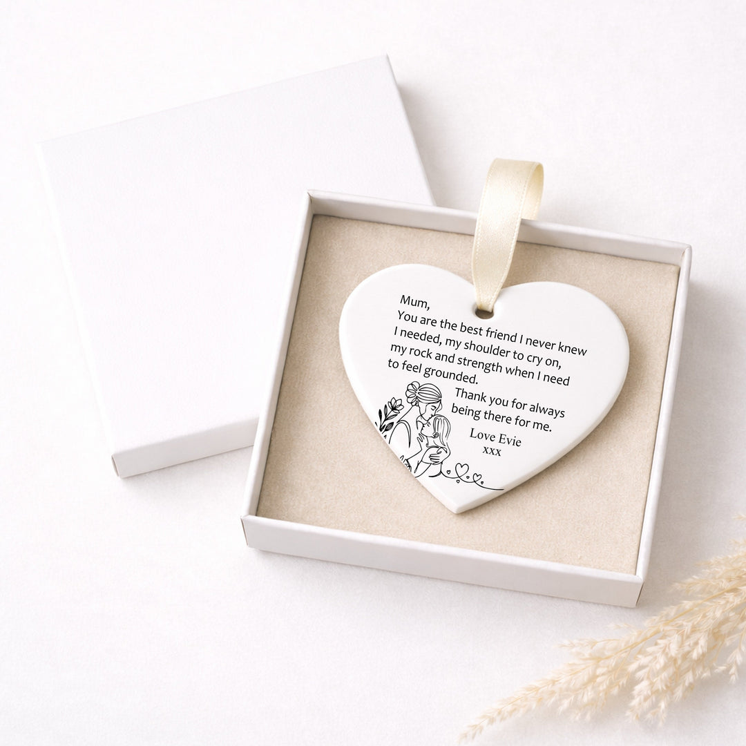 Personalised Mum Best Friend Ceramic Ornament