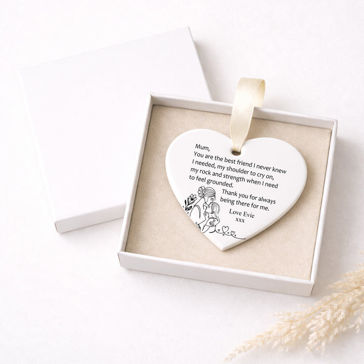 Personalised Mum Best Friend Ceramic Ornament