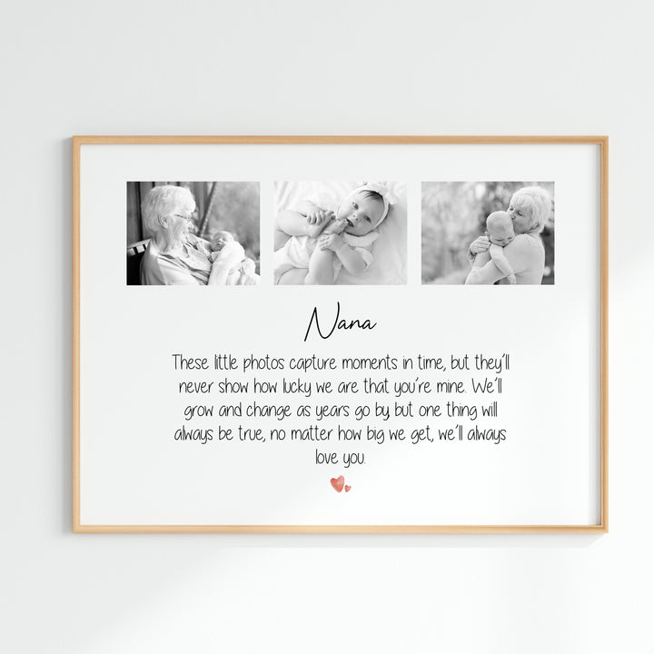 Personalised Photos Nana We Love You Poster