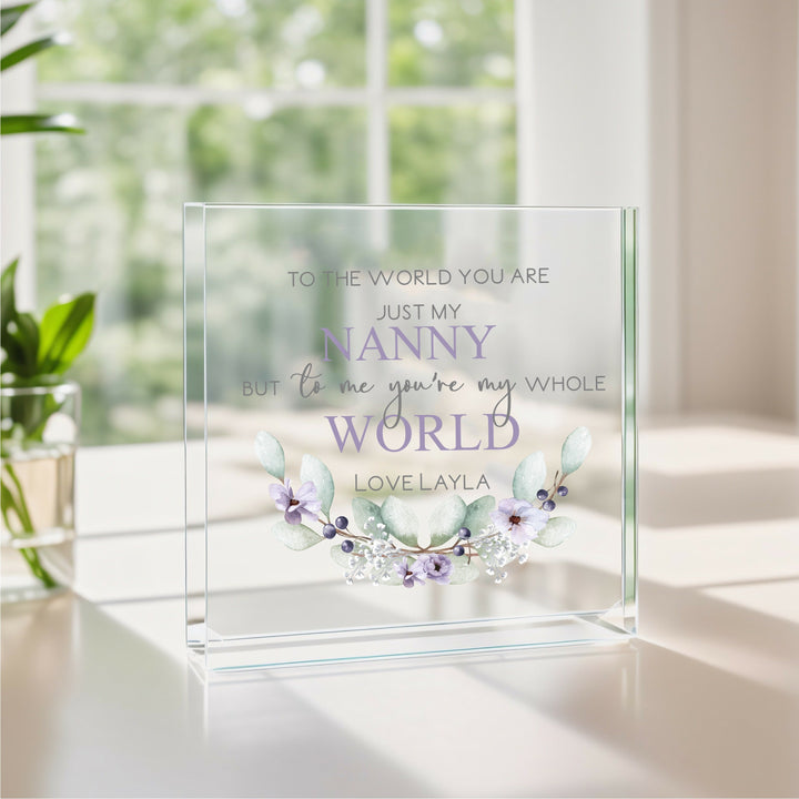 Personalised Nanny You Are My World Acrylic Block