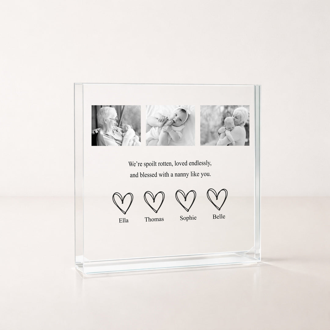 Personalised Blessed With You Nanny Photo Acrylic Block