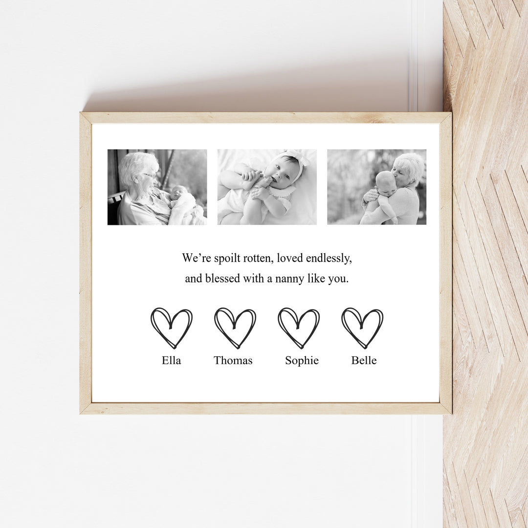 Personalised Photo Blessed With You Nanny Poster