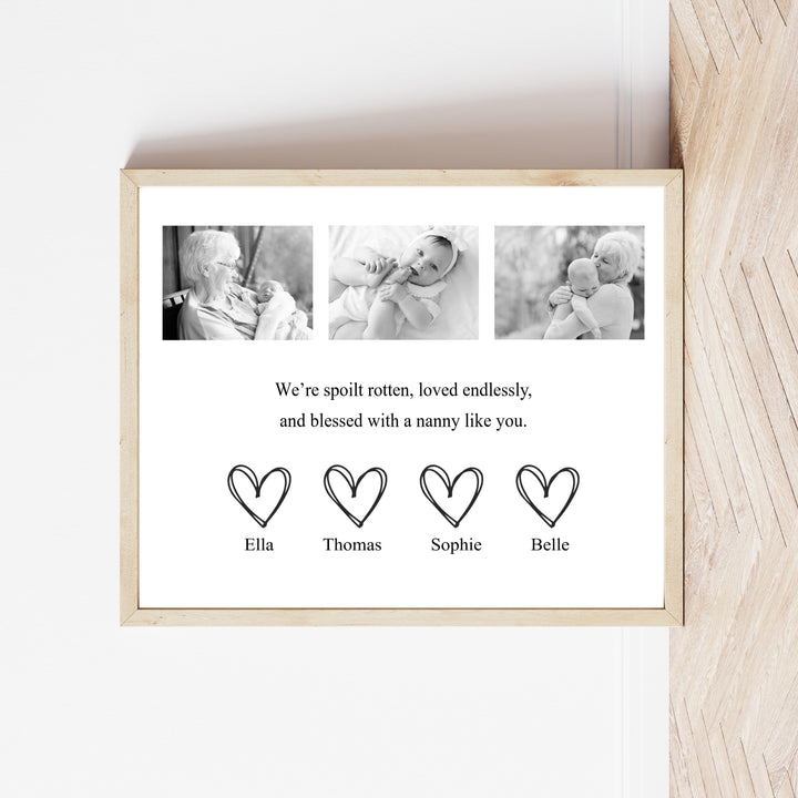 Personalised Photo Blessed With You Nanny Poster