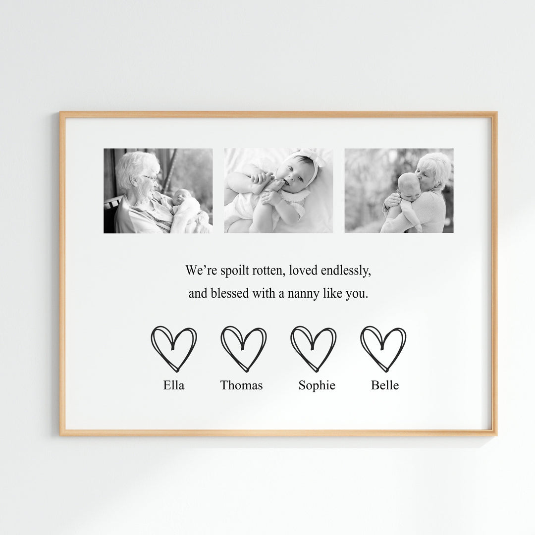 Personalised Photo Blessed With You Nanny Poster