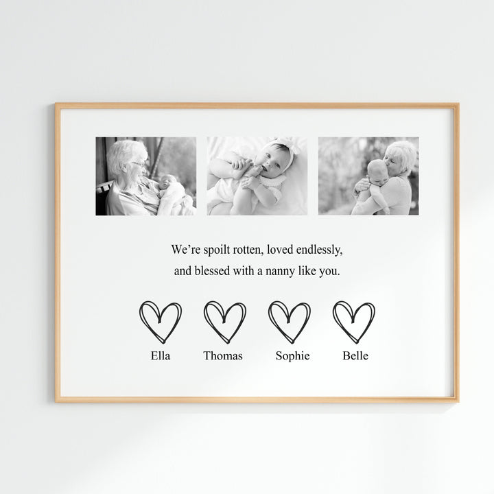 Personalised Photo Blessed With You Nanny Poster