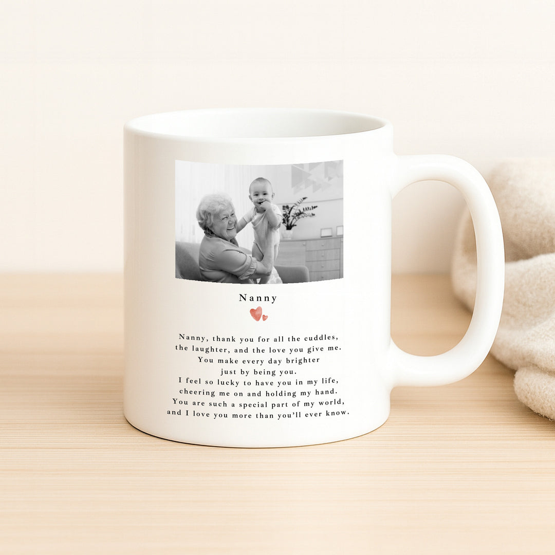 Personalised Photo Thank You Nanny Poem Mug
