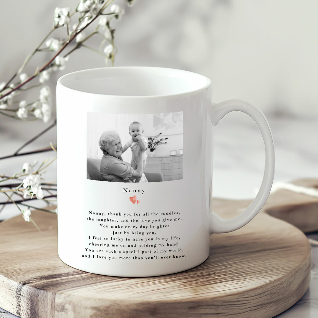 Personalised Photo Thank You Nanny Poem Mug