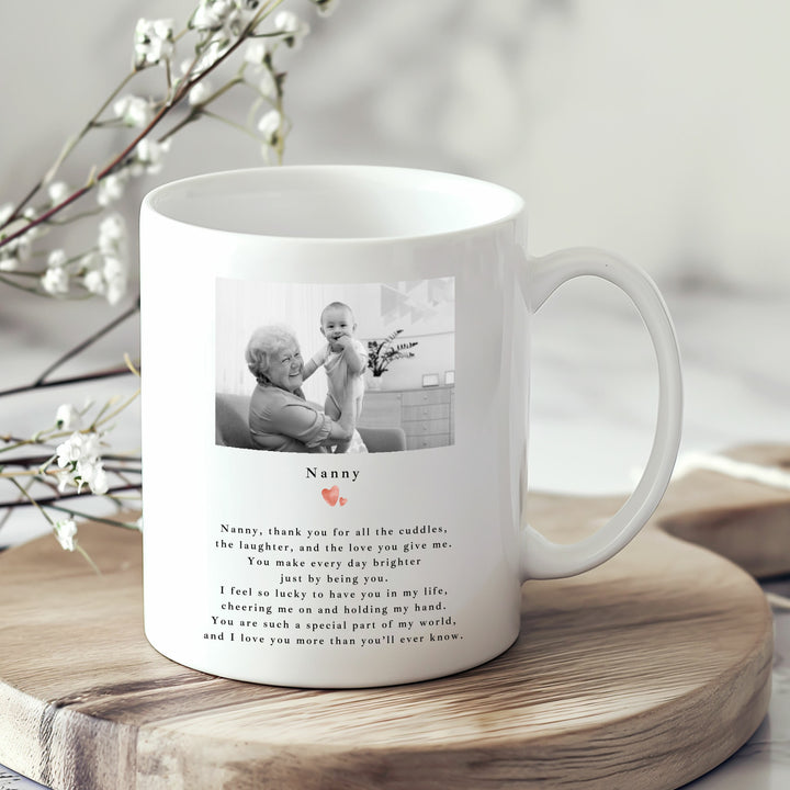 Personalised Photo Thank You Nanny Poem Mug