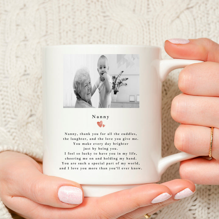 Personalised Photo Thank You Nanny Poem Mug