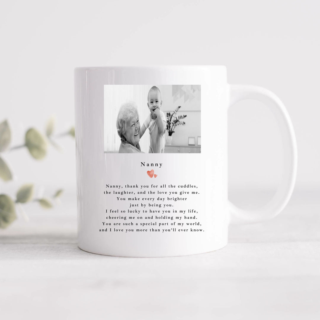 Personalised Photo Thank You Nanny Poem Mug