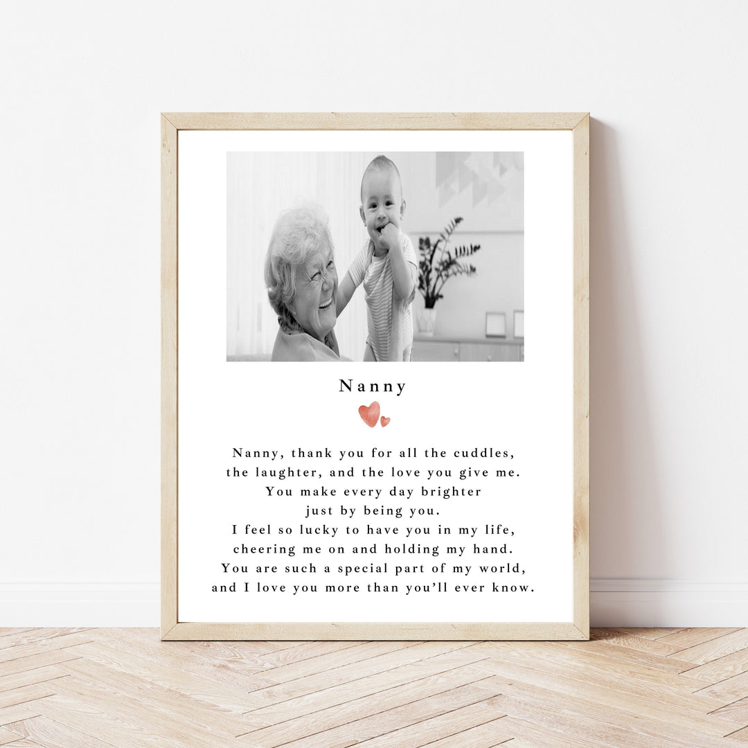 Personalised Photo Thank You Nanny Poster