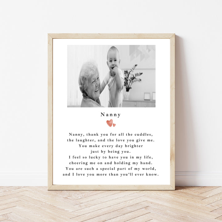 Personalised Photo Thank You Nanny Poster