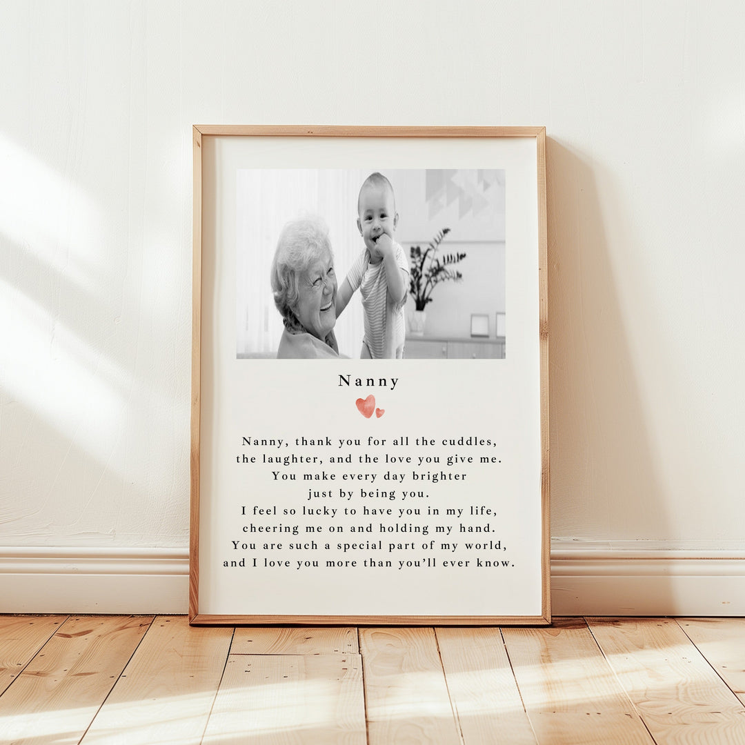 Personalised Photo Thank You Nanny Poster