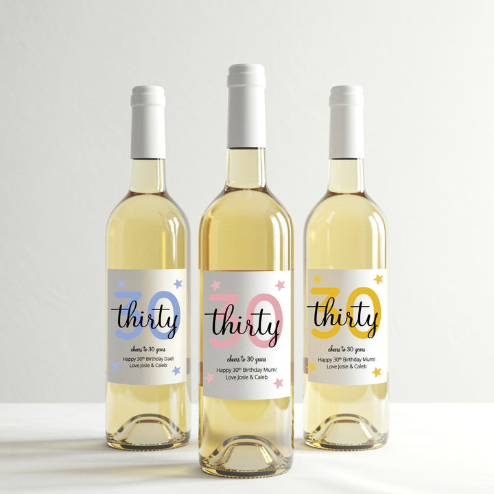 Personalised Cheers 30th Birthday Bottle Sticker