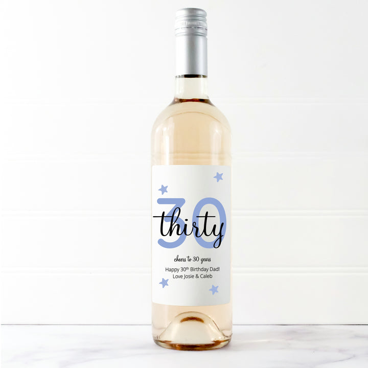 Personalised Cheers 30th Birthday Bottle Sticker