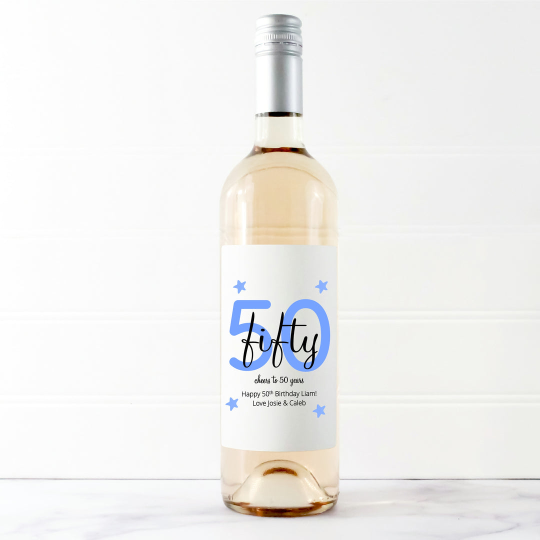 Personalised 50th Birthday Bottle Sticker