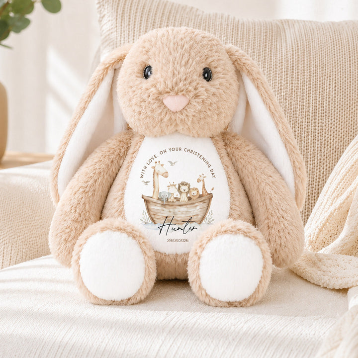 Personalised Animal Boat Christening Day Soft Toy