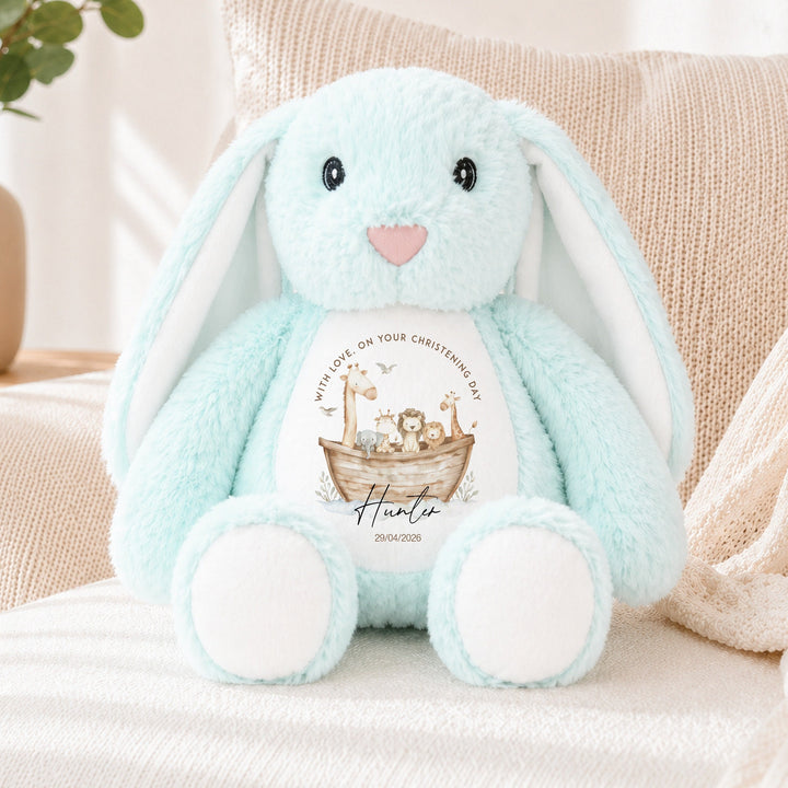 Personalised Animal Boat Christening Day Soft Toy
