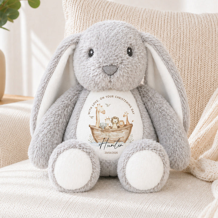 Personalised Animal Boat Christening Day Soft Toy