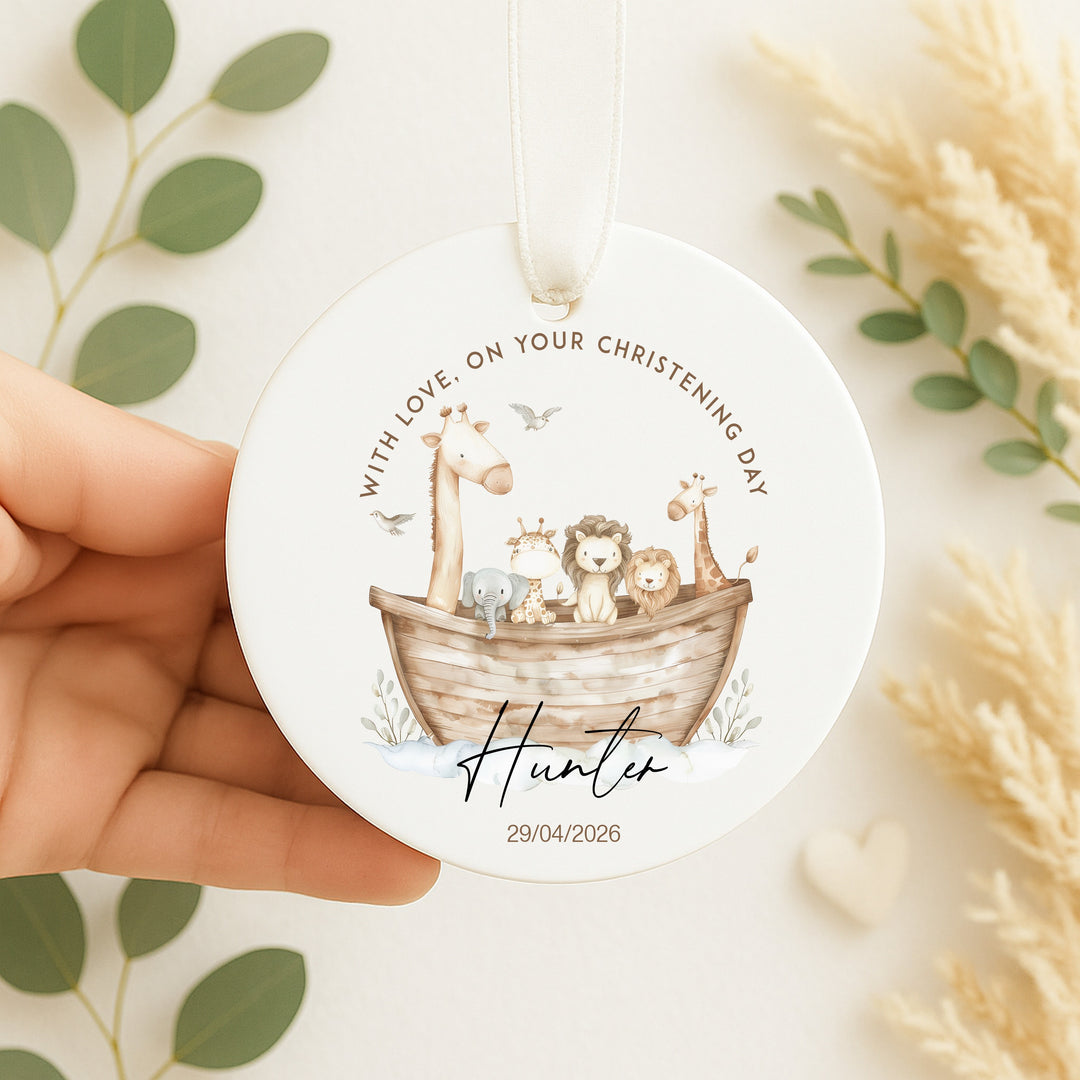 Personalised Animal Boat Christening Gift