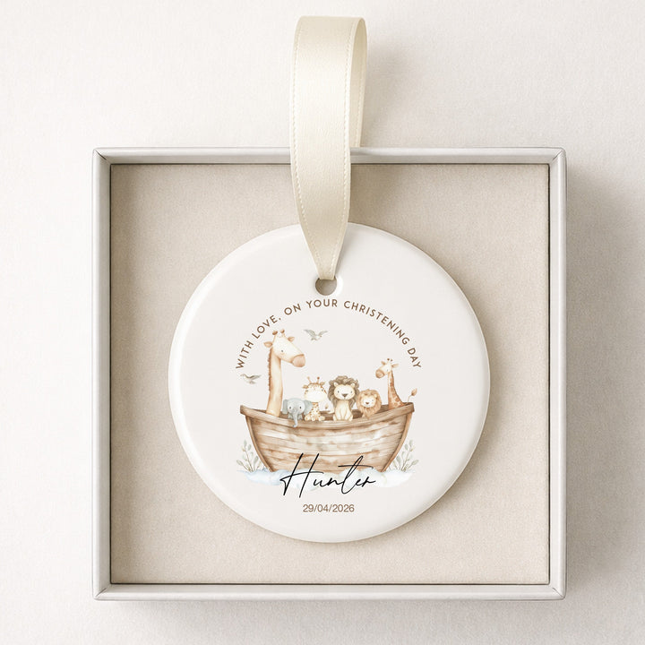 Personalised Animal Boat Christening Gift