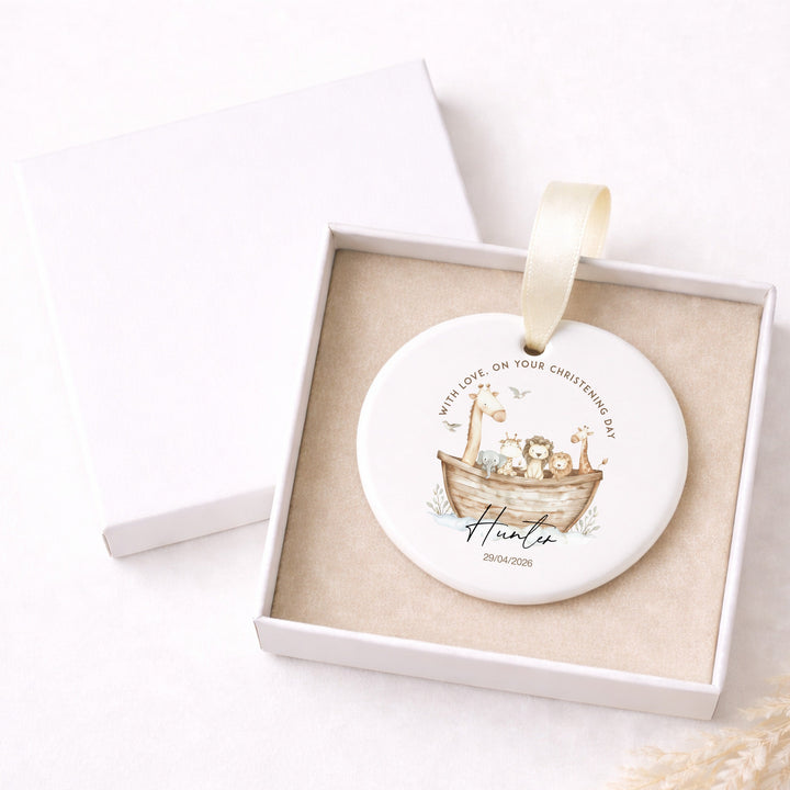Personalised Animal Boat Christening Gift
