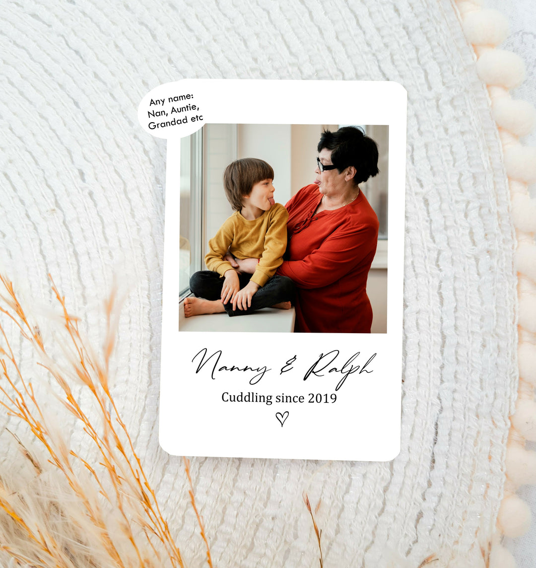 Personalised Photo Cuddling Since Wallet Card