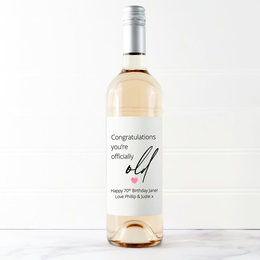 Personalised 70th Birthday Bottle Sticker