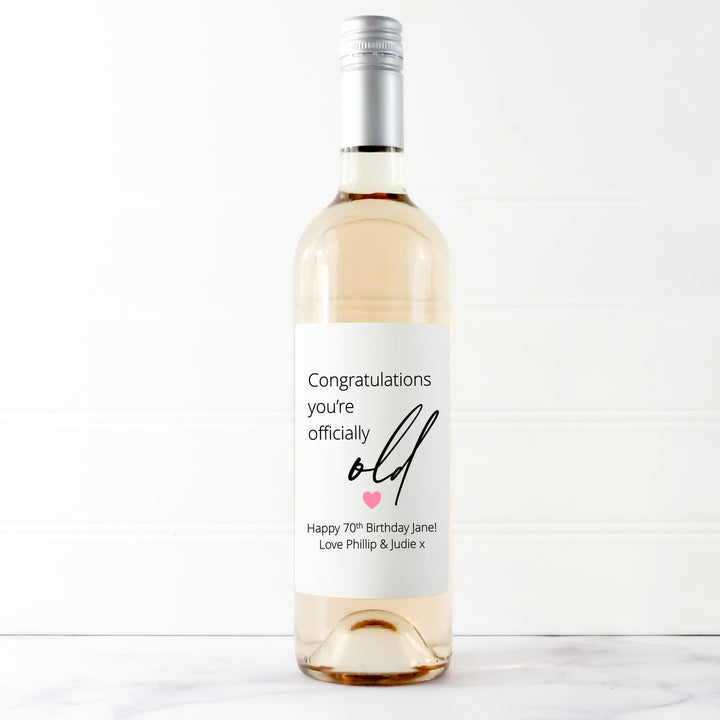 Personalised 70th Birthday Bottle Sticker