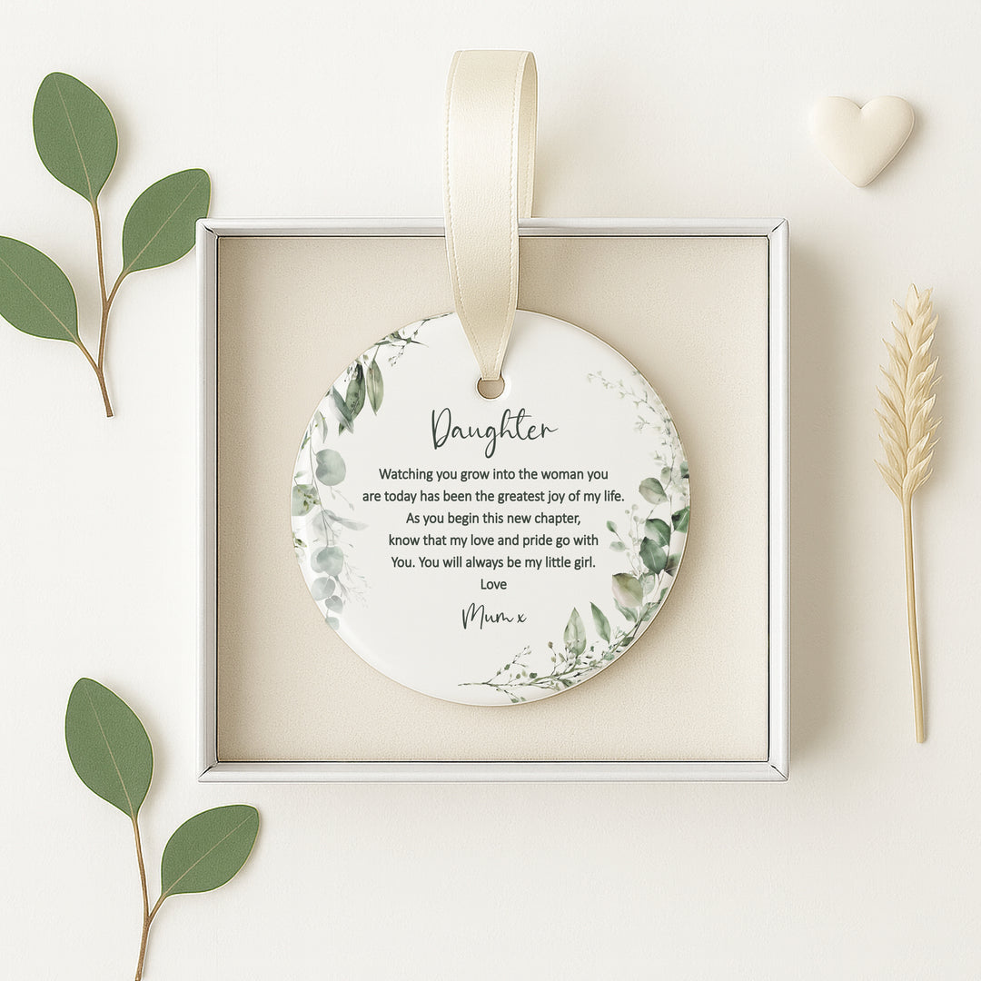 Personalised Floral To My Daughter Wedding Day Gift Ornament