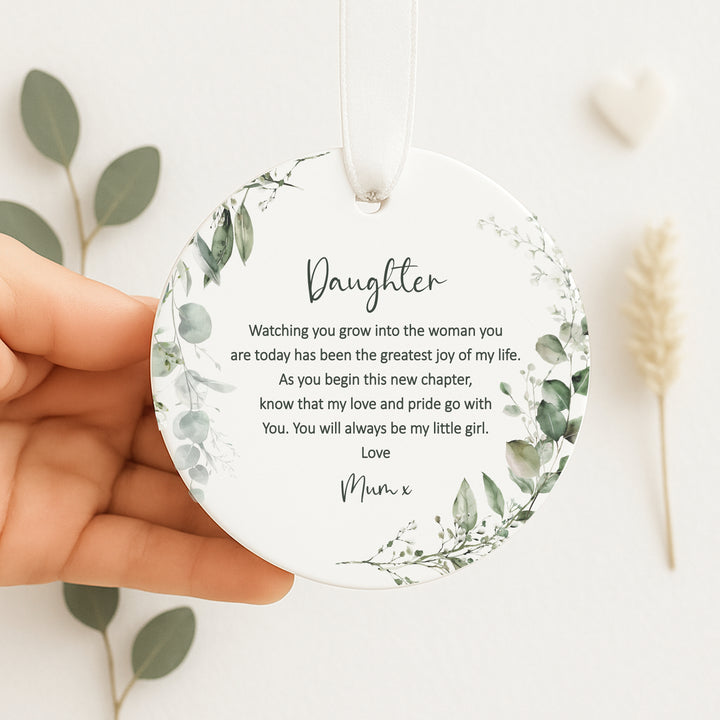 Personalised Floral To My Daughter Wedding Day Gift Ornament