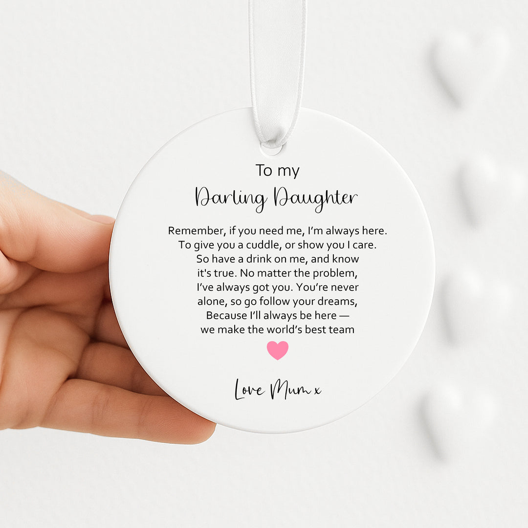 Personalised To My Darling Daughter Wedding Day Gift Ornament