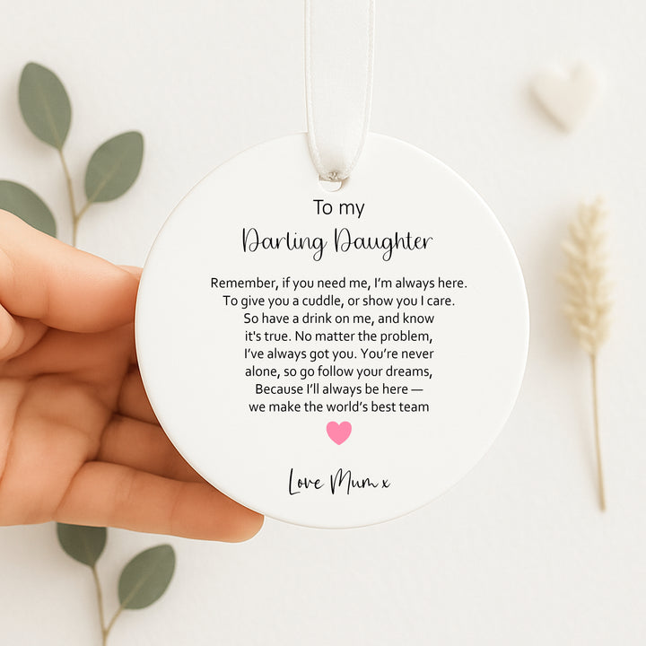 Personalised To My Darling Daughter Wedding Day Gift Ornament