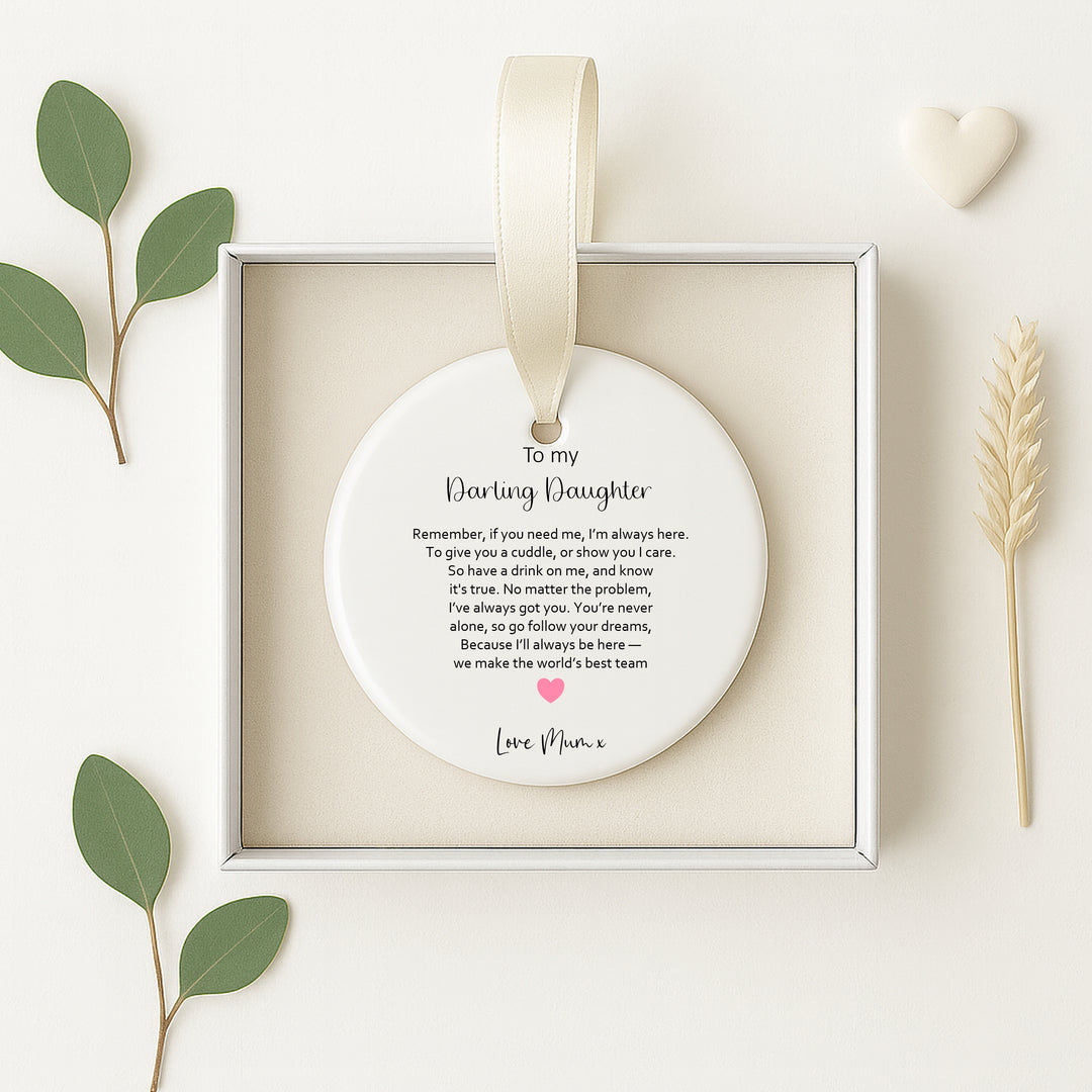 Personalised To My Darling Daughter Wedding Day Gift Ornament