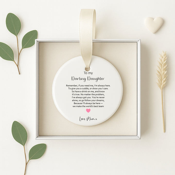 Personalised To My Darling Daughter Wedding Day Gift Ornament