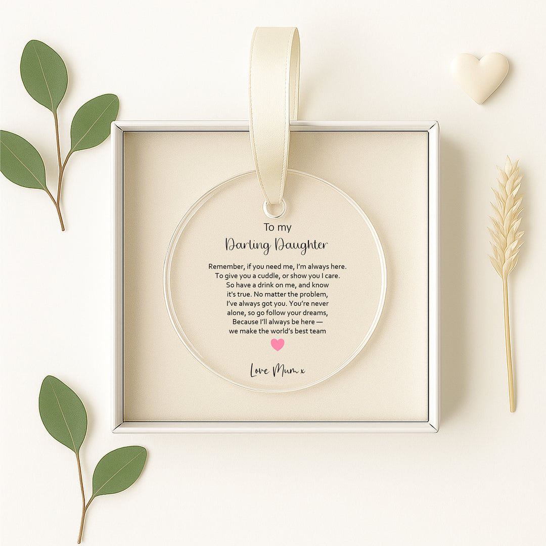 Personalised To My Darling Daughter Wedding Day Gift Ornament